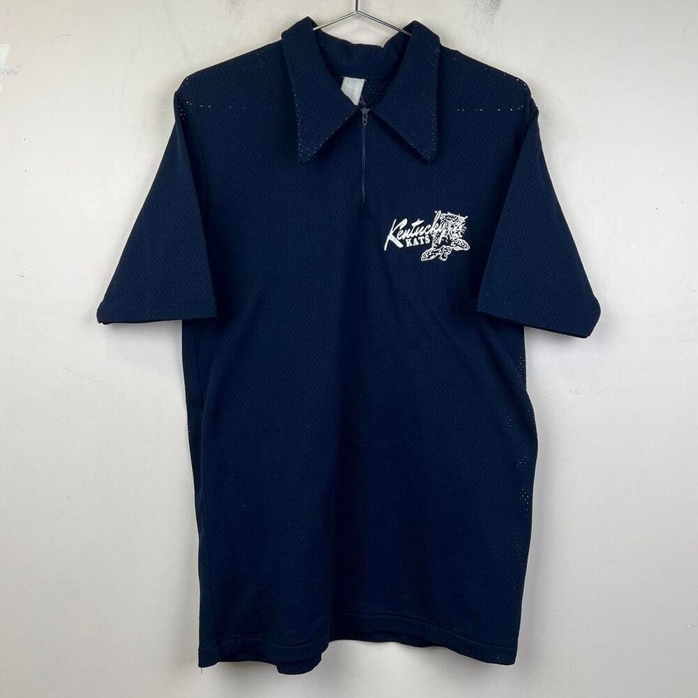 Vintage 90s Navy blue Kentucky Kats 1/4 zip polo shirt size medium